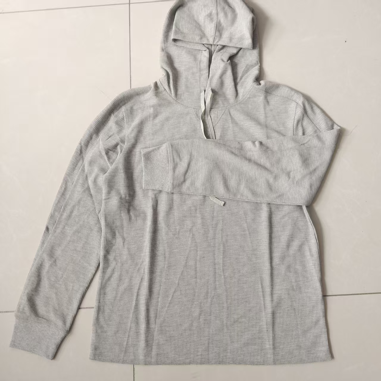 LF系列双色华夫格连帽打底衫