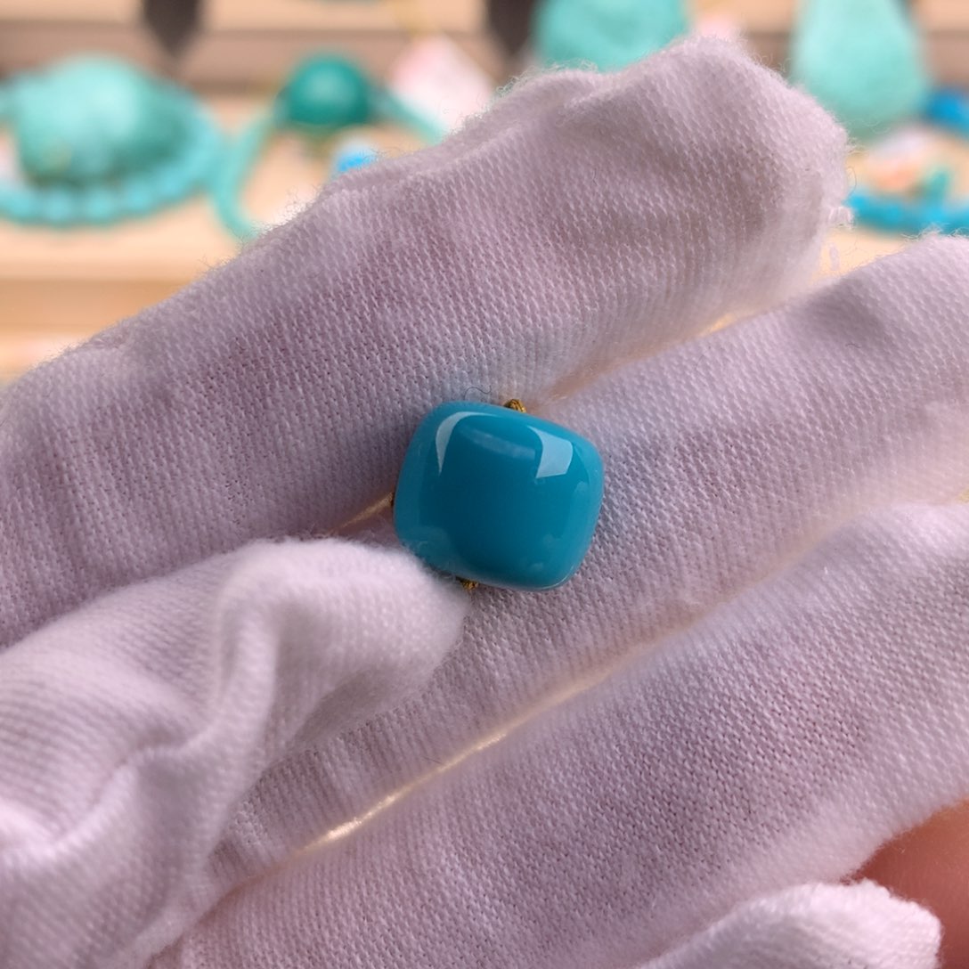 绿松石珠宝奇石未镶嵌11.5*9.8mm