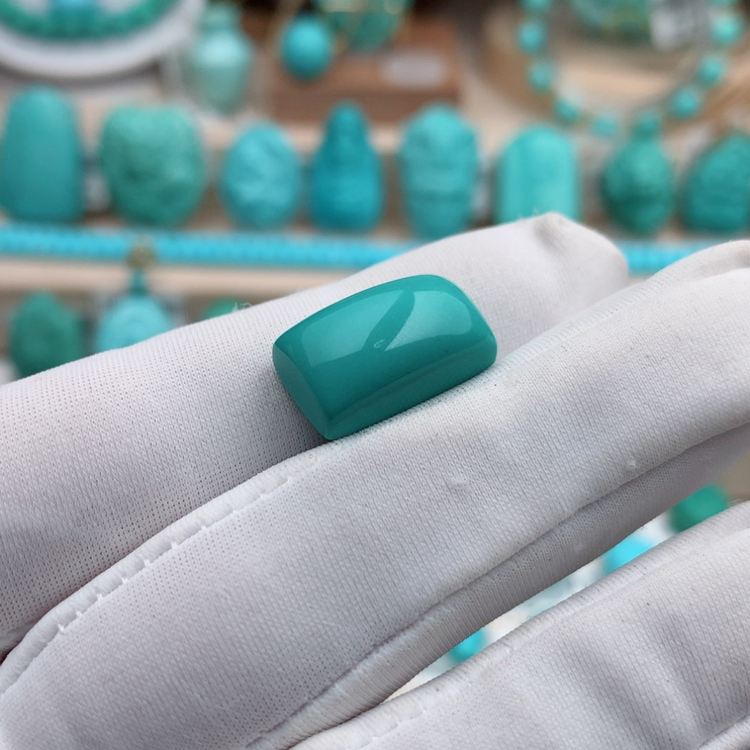 绿松石珠宝奇石未镶嵌10*16.6mm