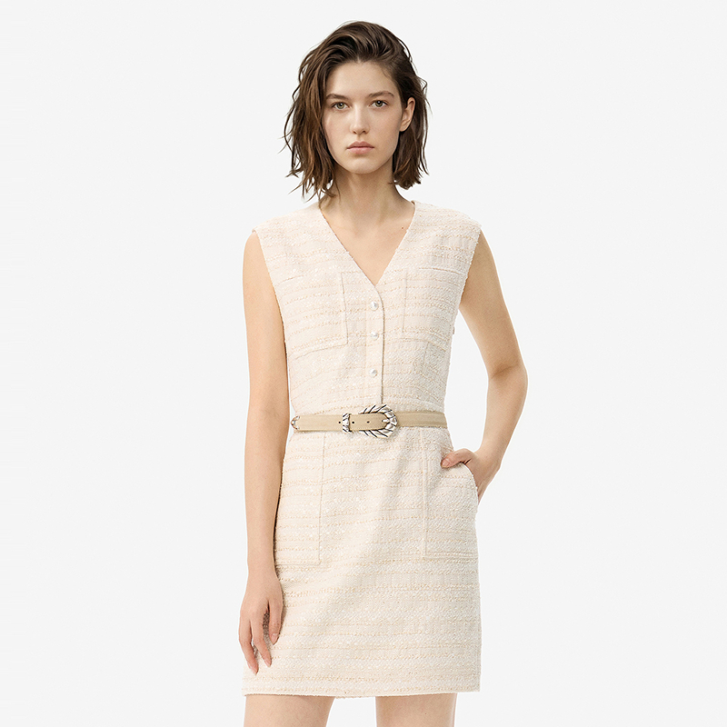 IRO Night 小香风连衣裙细闪花纱混纺26早春新款