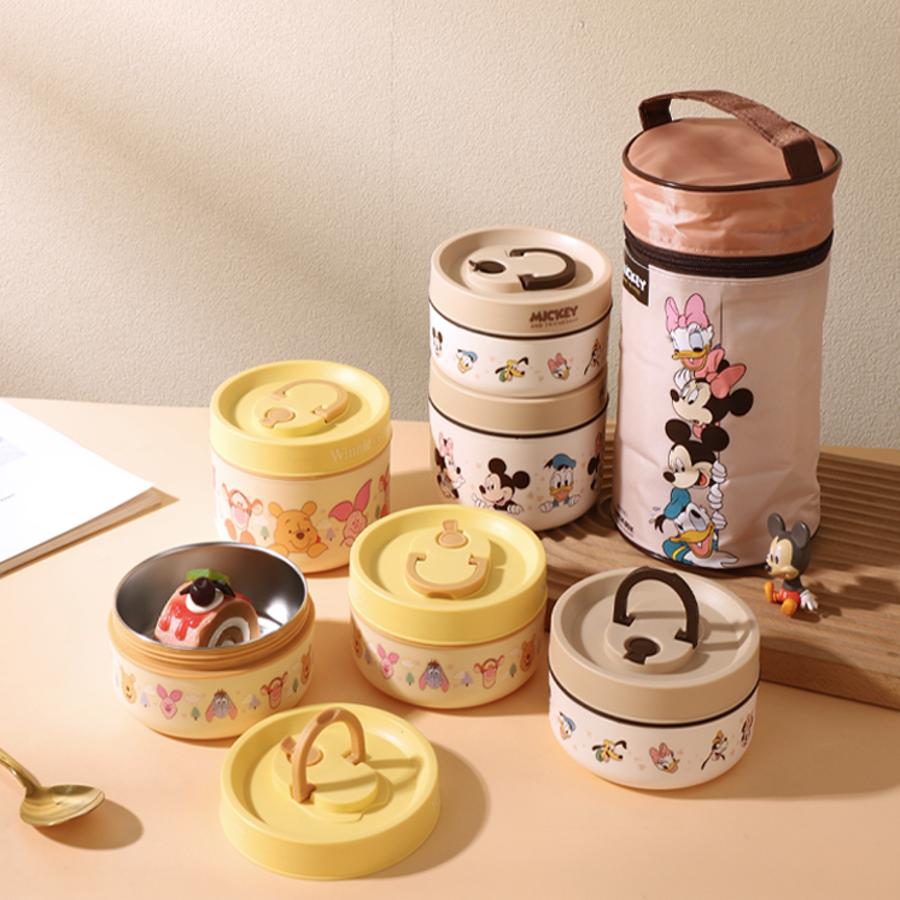 【旭业老张】迪士尼Family系列餐具套装保温饭盒三件套（带保温袋）