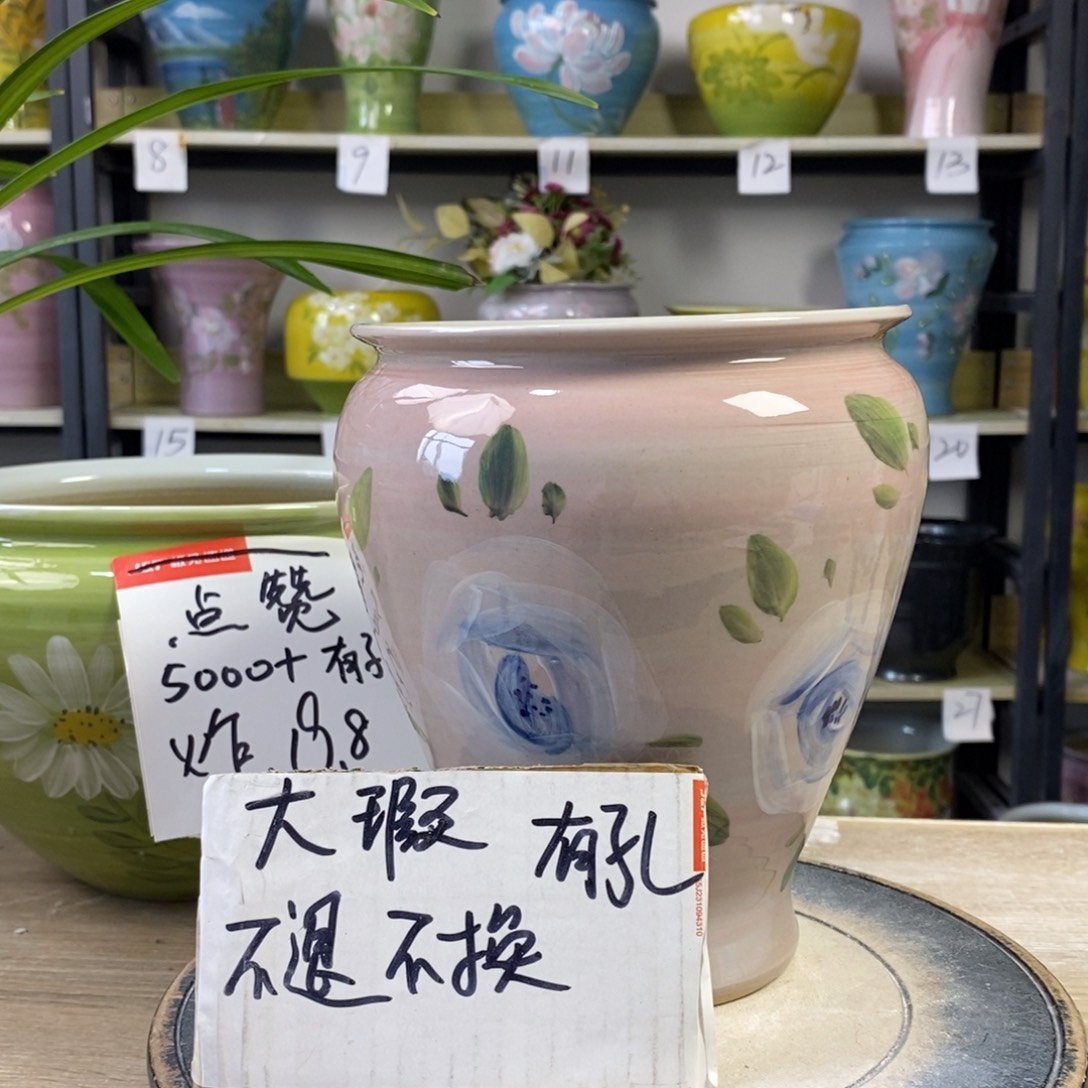 景德镇手工手绘陶瓷花盆