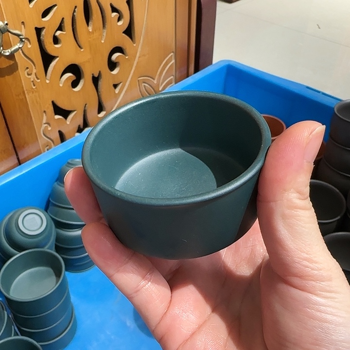 紫砂茶壶品茗杯绿泥