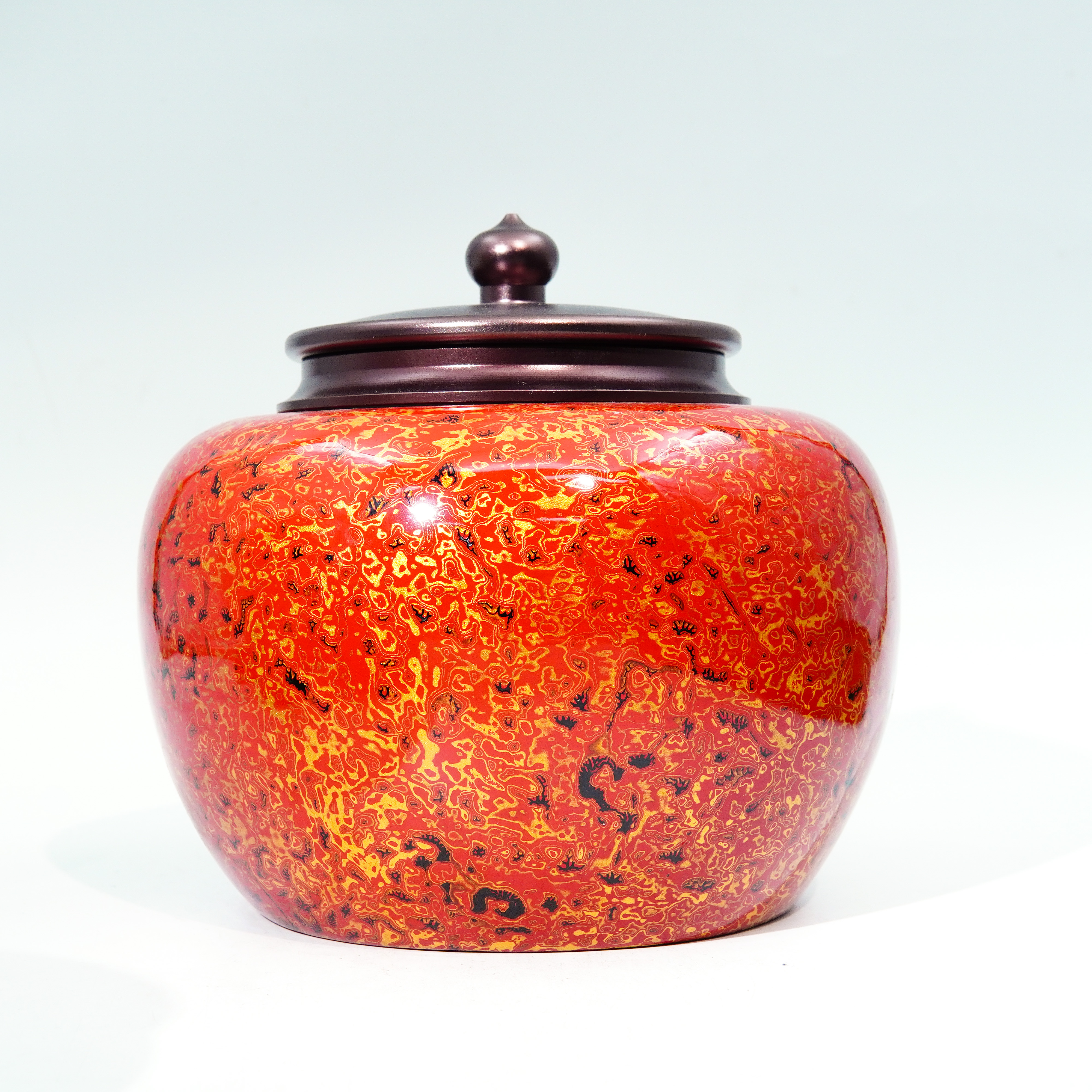 大漆茶叶罐-长17cm×高20cm