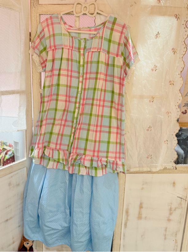 小施家古着铺 99-189连衣裙衬衫套装