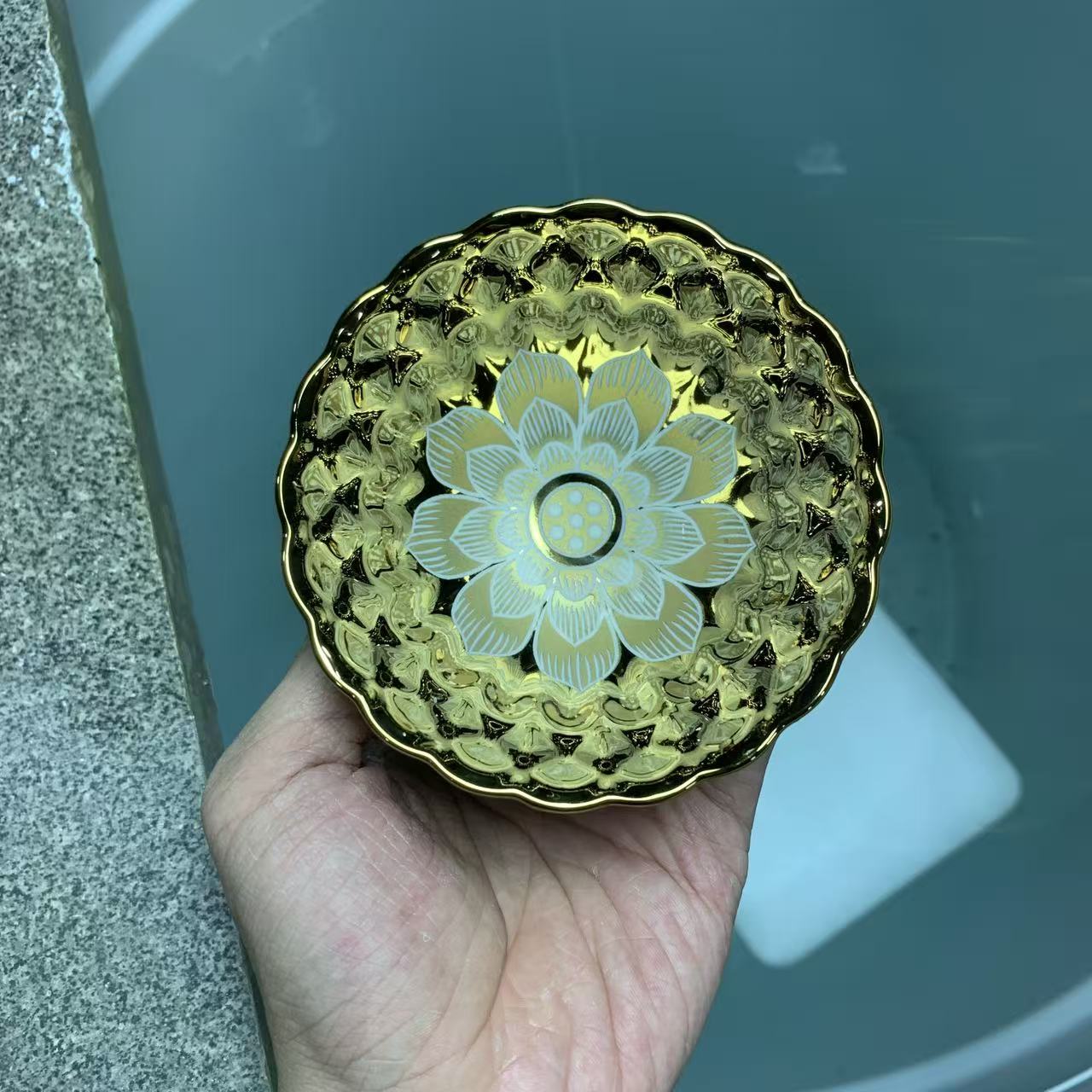 【闪购商品】金色金牡丹家用主人茶杯