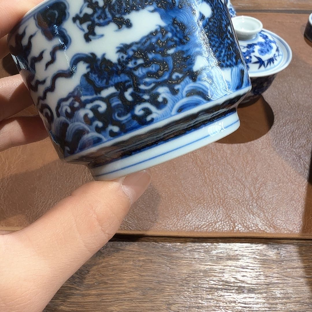 摆件陶景德镇高端茶器海水龙