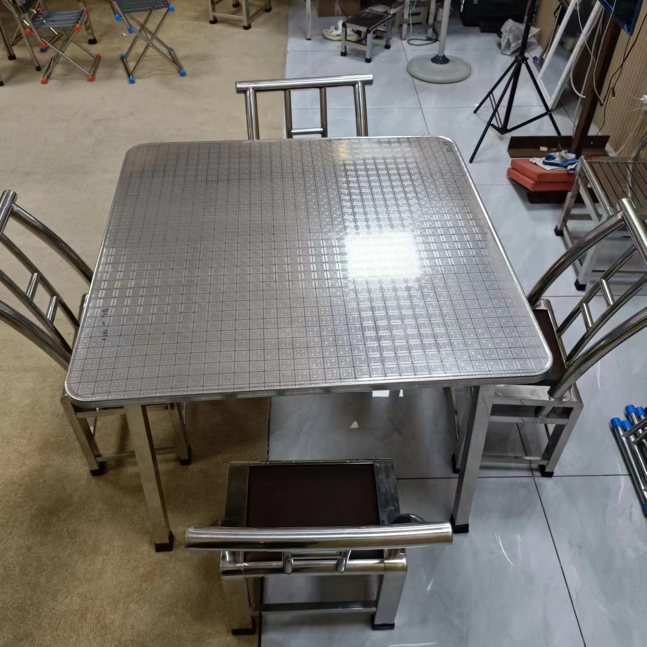 【90X90和100X100的可拆八字腿方桌】家用正方形简约写字烤火桌