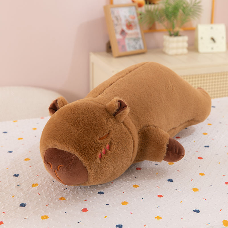 卡皮巴拉公仔毛绒水豚玩偶抱枕娃娃60厘米一个 （手工误差2-3厘米）