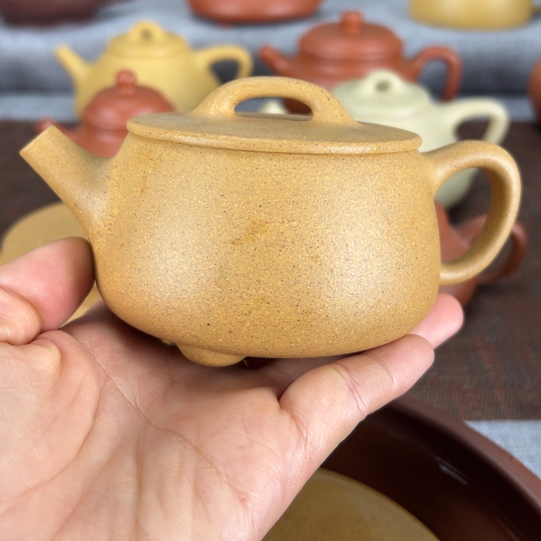紫砂茶壶黄金段石瓢
