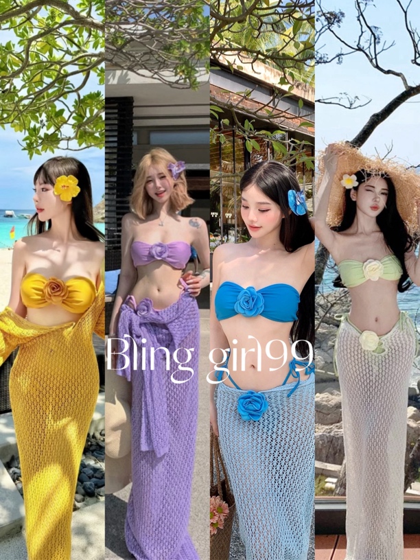 【山茶花】泳衣罩衫性感长裙长款女装泳衣比基尼夏季绝美高级感度假