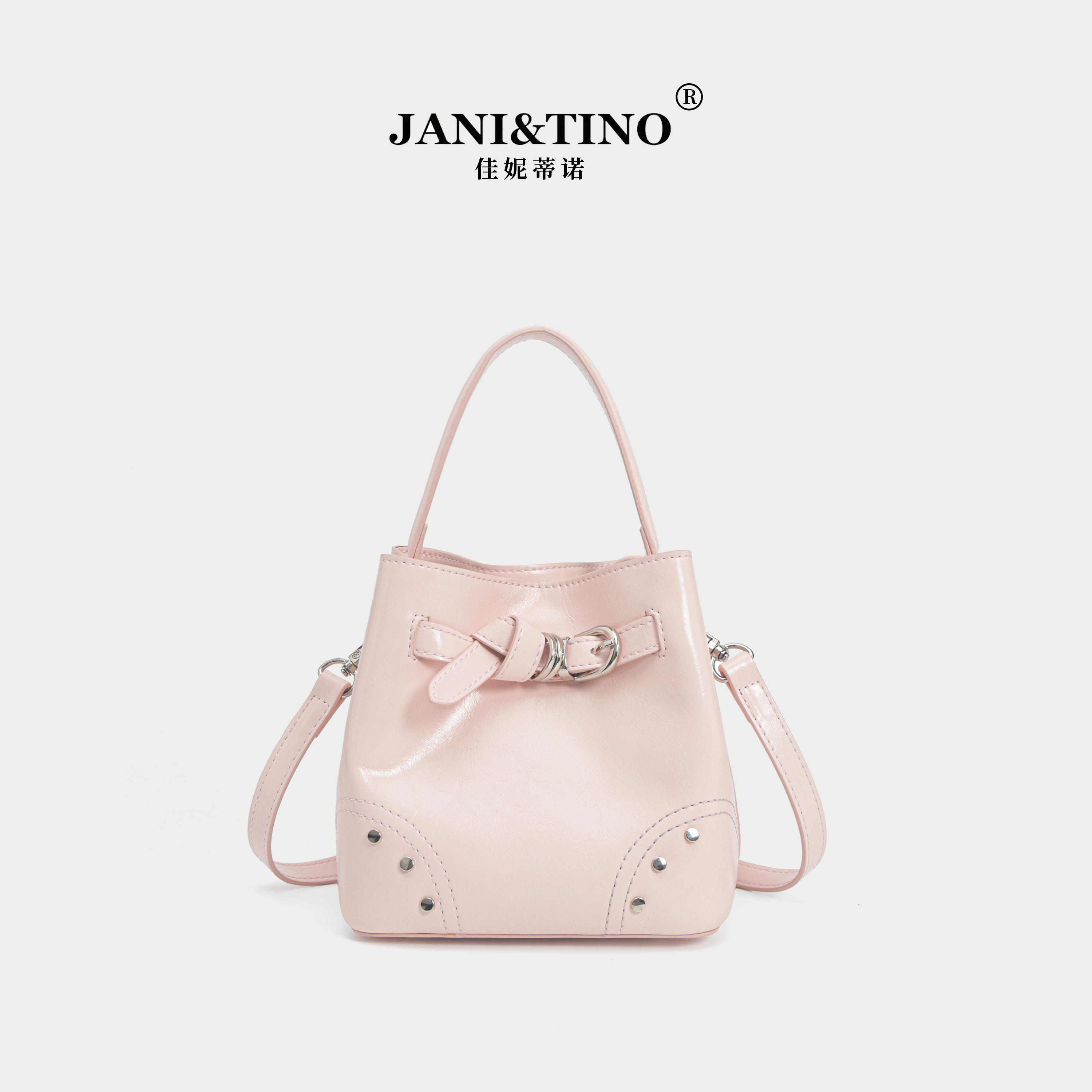 JANITINO/佳妮蒂诺姗姗家新款女士单肩手提单肩包6250粉