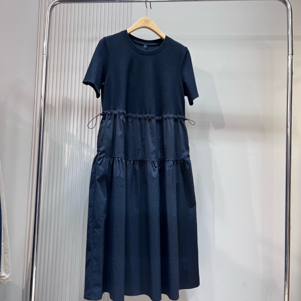 【26】水淼春季新品2658-简约针梭显瘦百搭拼接连衣裙