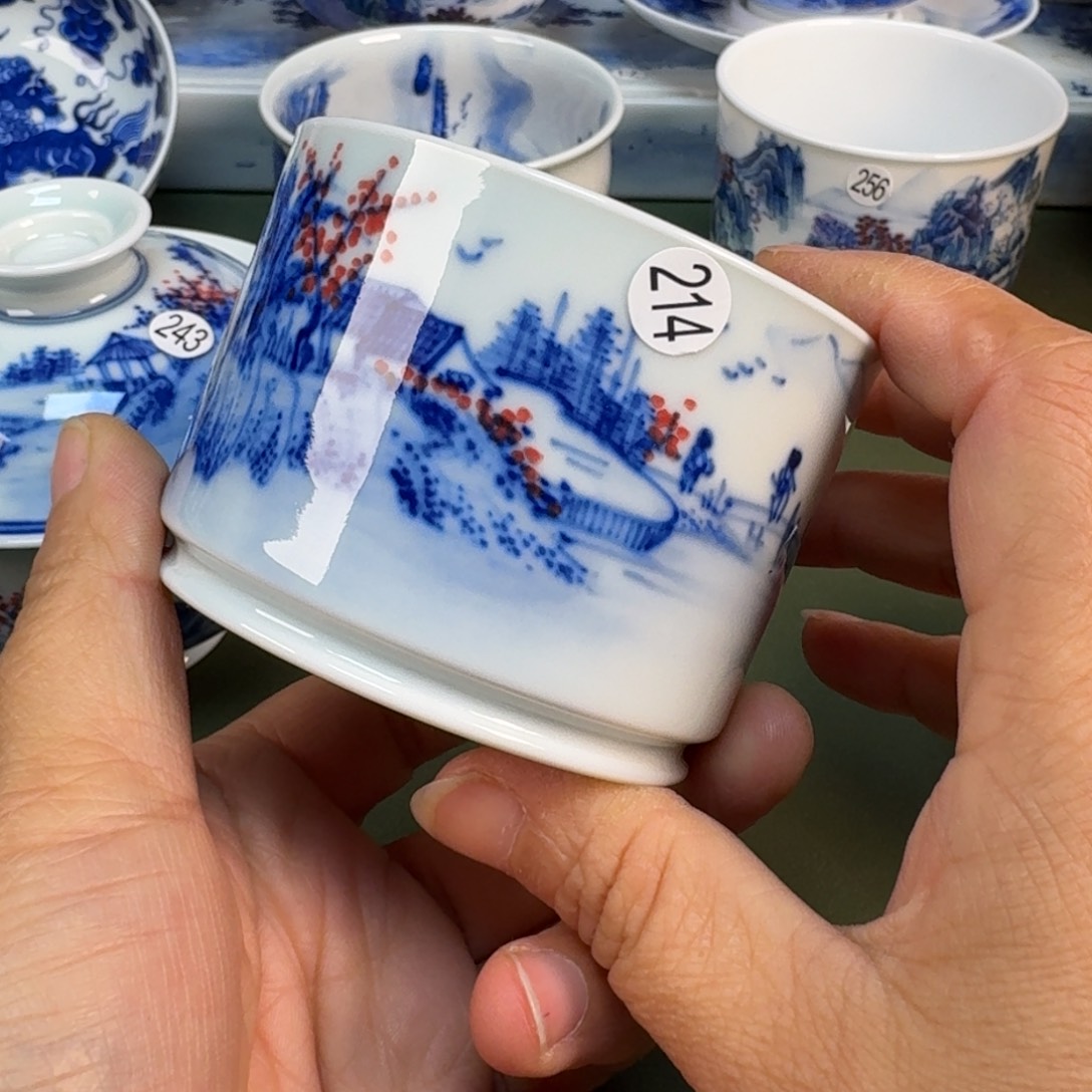 玻璃景德镇纯手绘茶具圆圆214