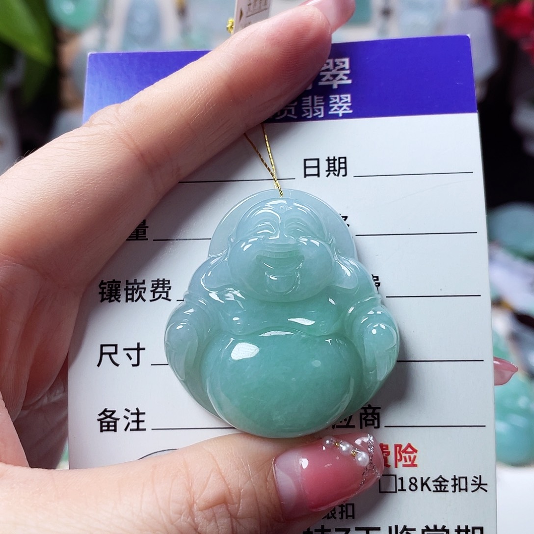 翡翠未镶嵌颈饰佛公27