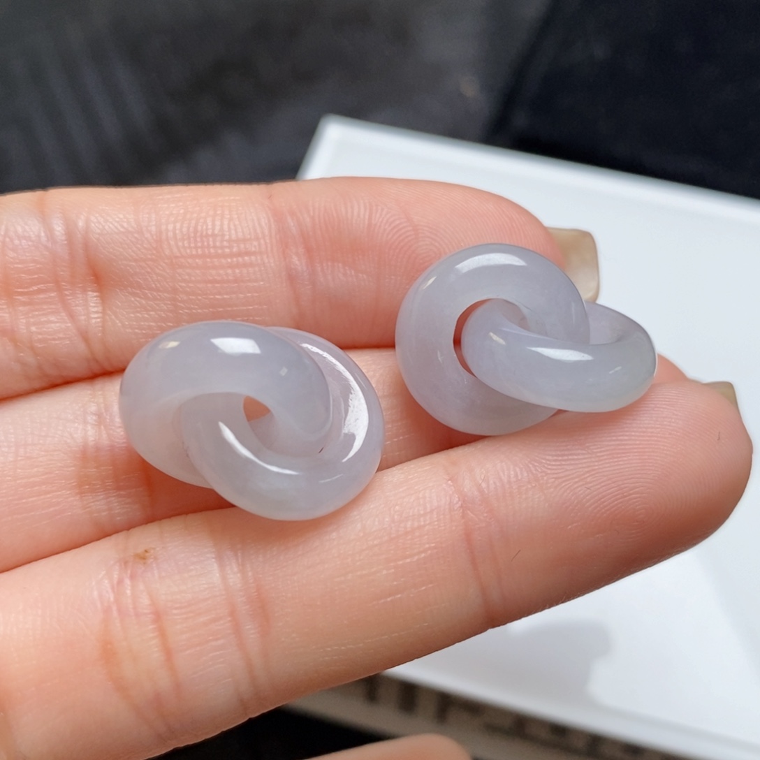 翡翠未镶嵌耳饰双环