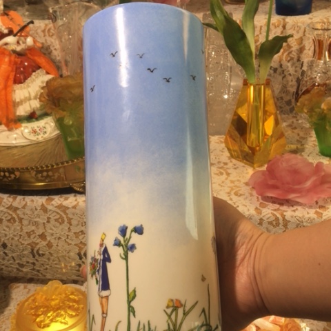 有机玻璃微瑕外单骨瓷花瓶