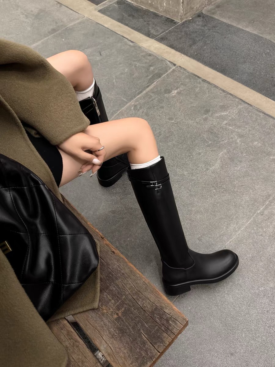 时装靴新款英伦风靴子骑士百搭高筒靴女靴时尚CS0