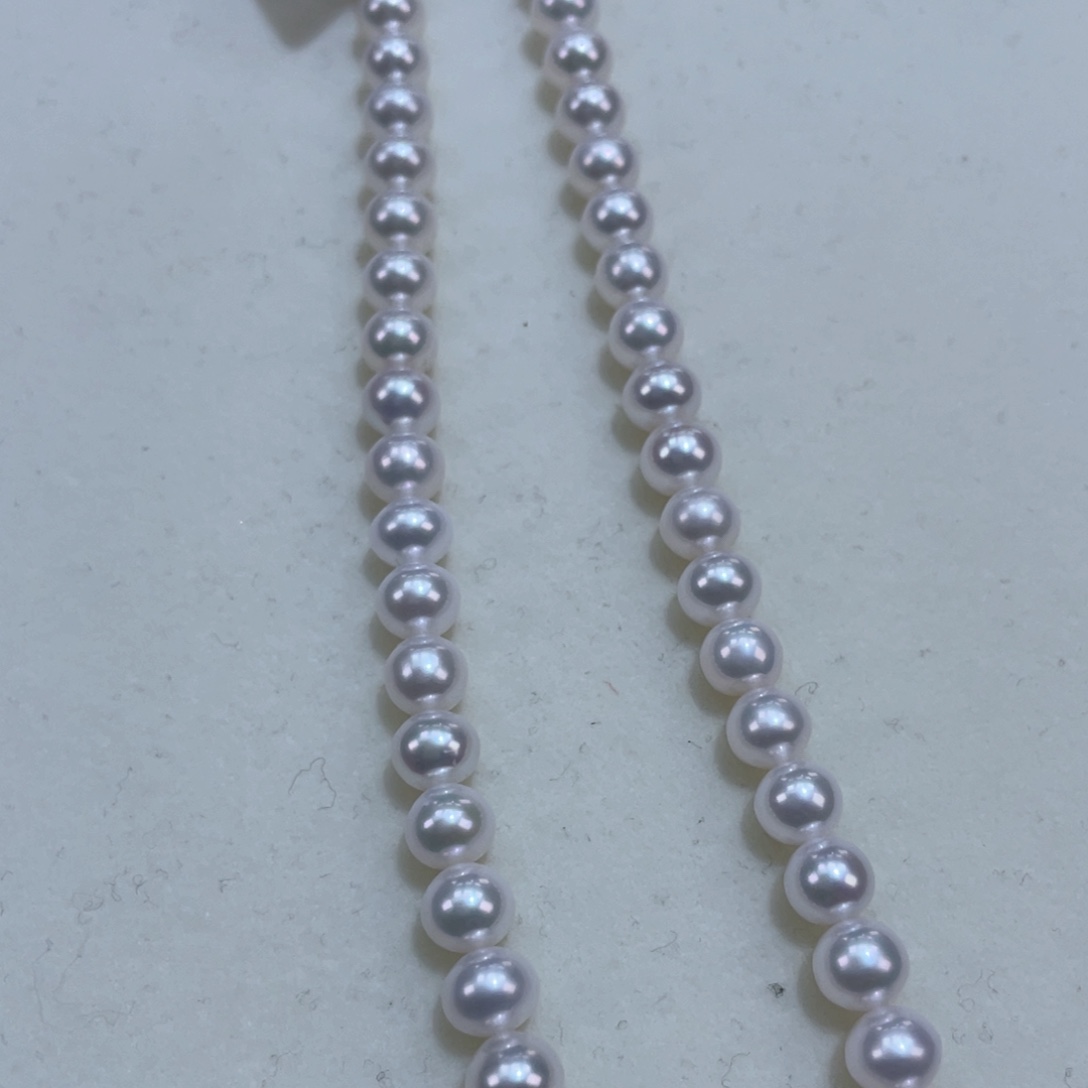 淡水珍珠颈饰银S925镶嵌6.5m冷白光炫彩