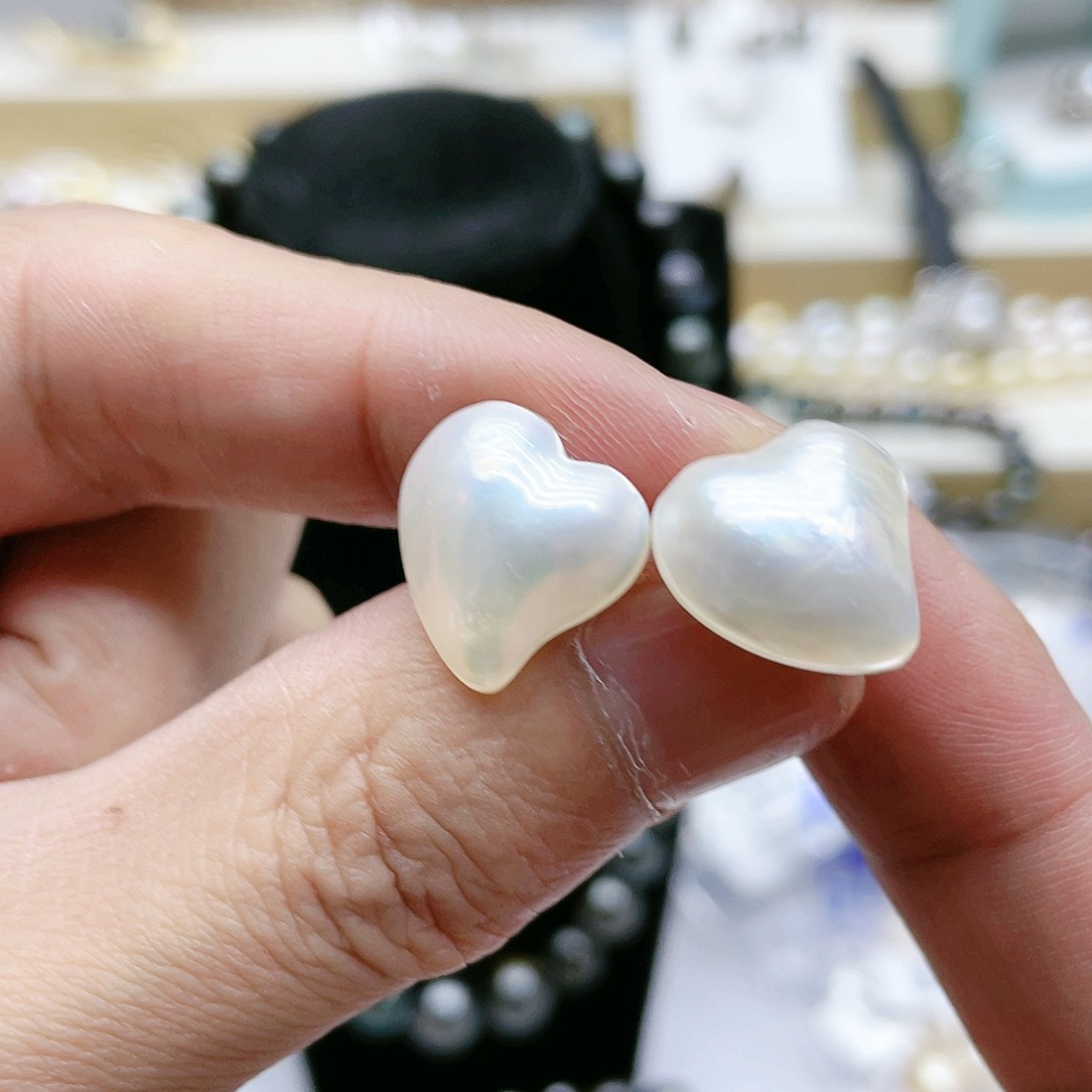 拼合珍珠（马贝珠）耳饰银S925镶嵌