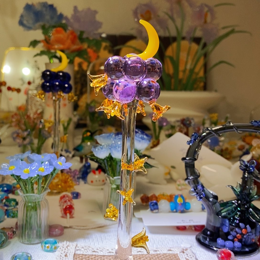 琉璃手工艺品紫色