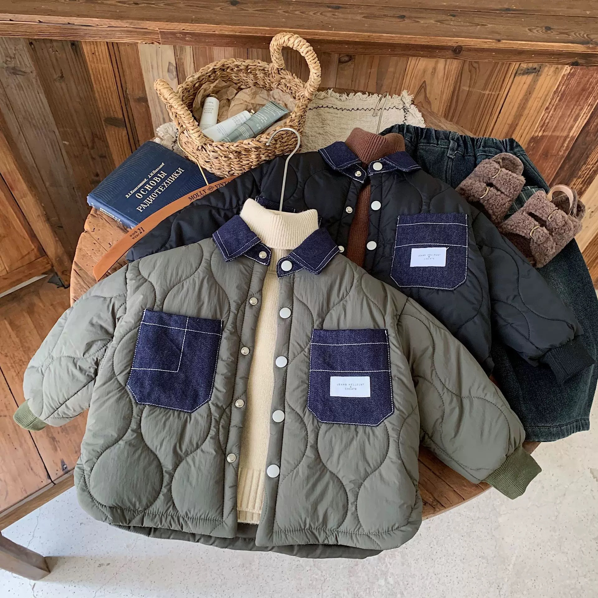 男童夹棉外套秋冬款2025新款男孩帅气时髦加厚棉服儿童保暖棉衣潮