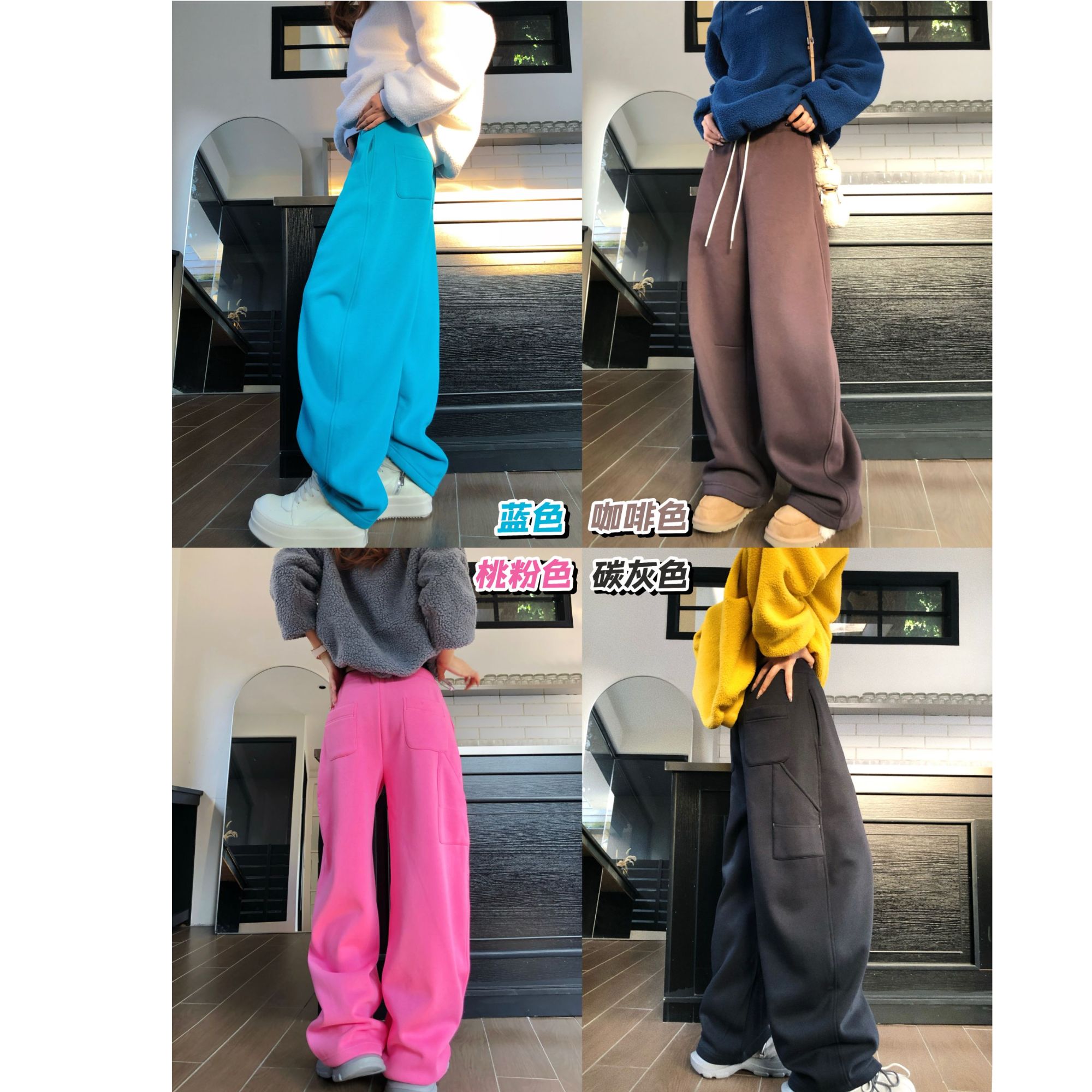 婉君Q【果冻工装裤】重磅“240g奥粒绒“宽松工装弯刀裤LWJ25D4K4219