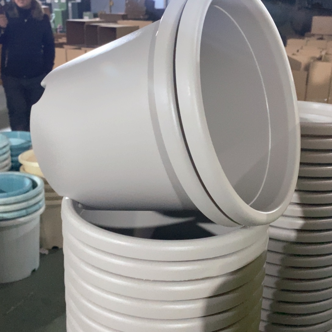 树脂四季盆4#无拖灰白微瑕8