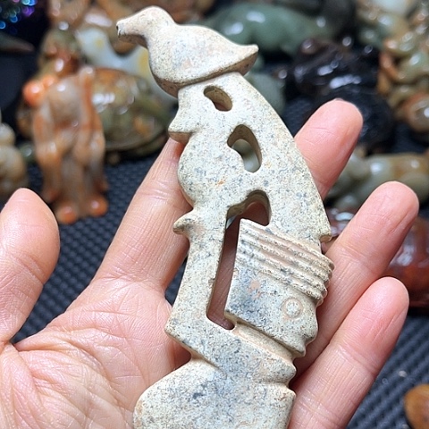 白玉菩提吊坠摆件