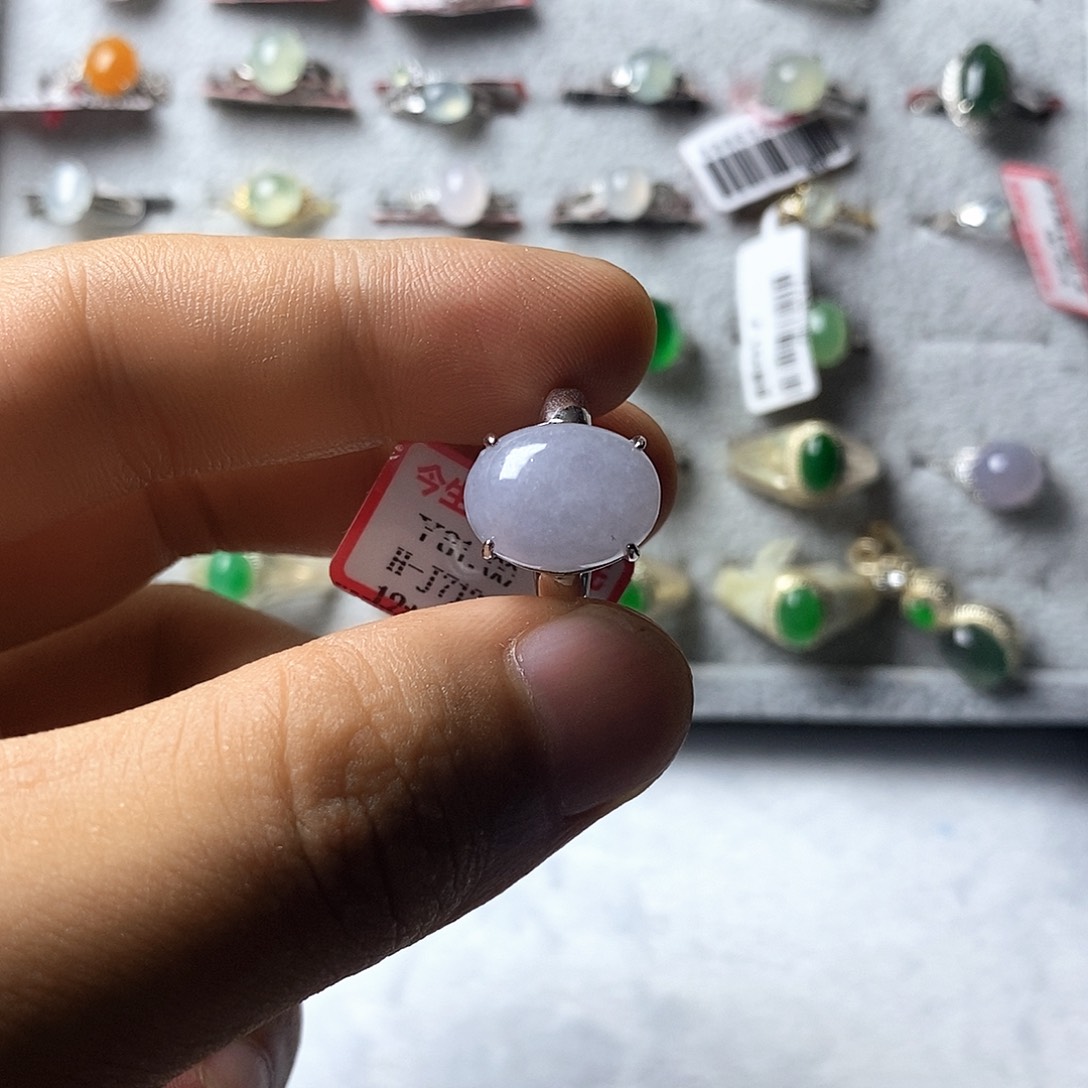 翡翠戒指银S925镶嵌
