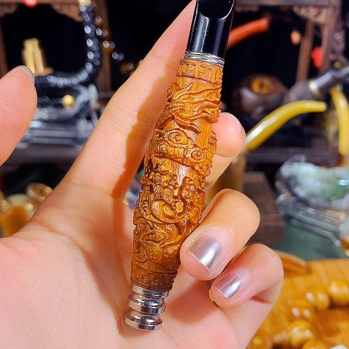 高端定制金丝楠木烟嘴