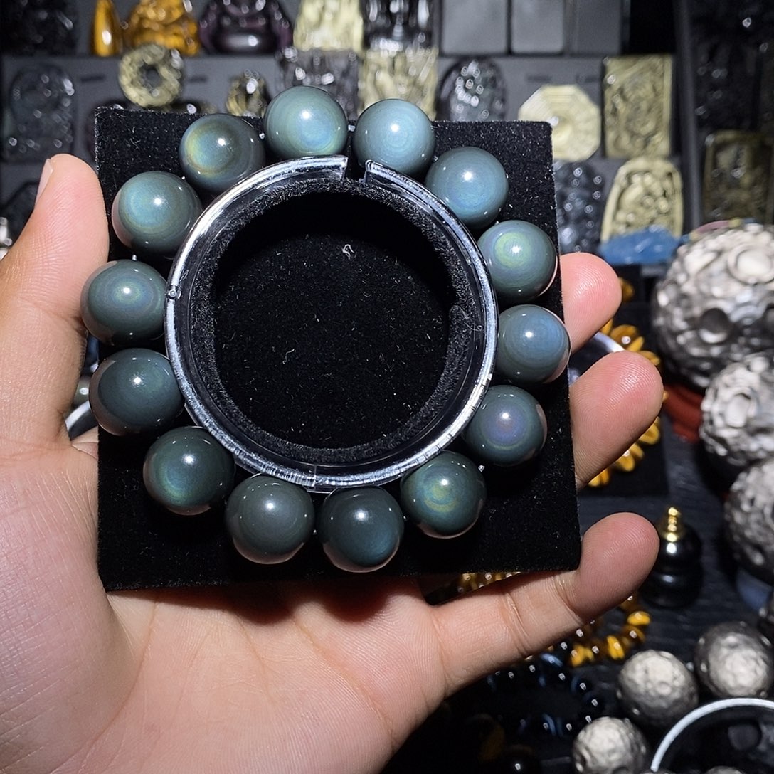 佛***行黑曜岩未镶嵌手链