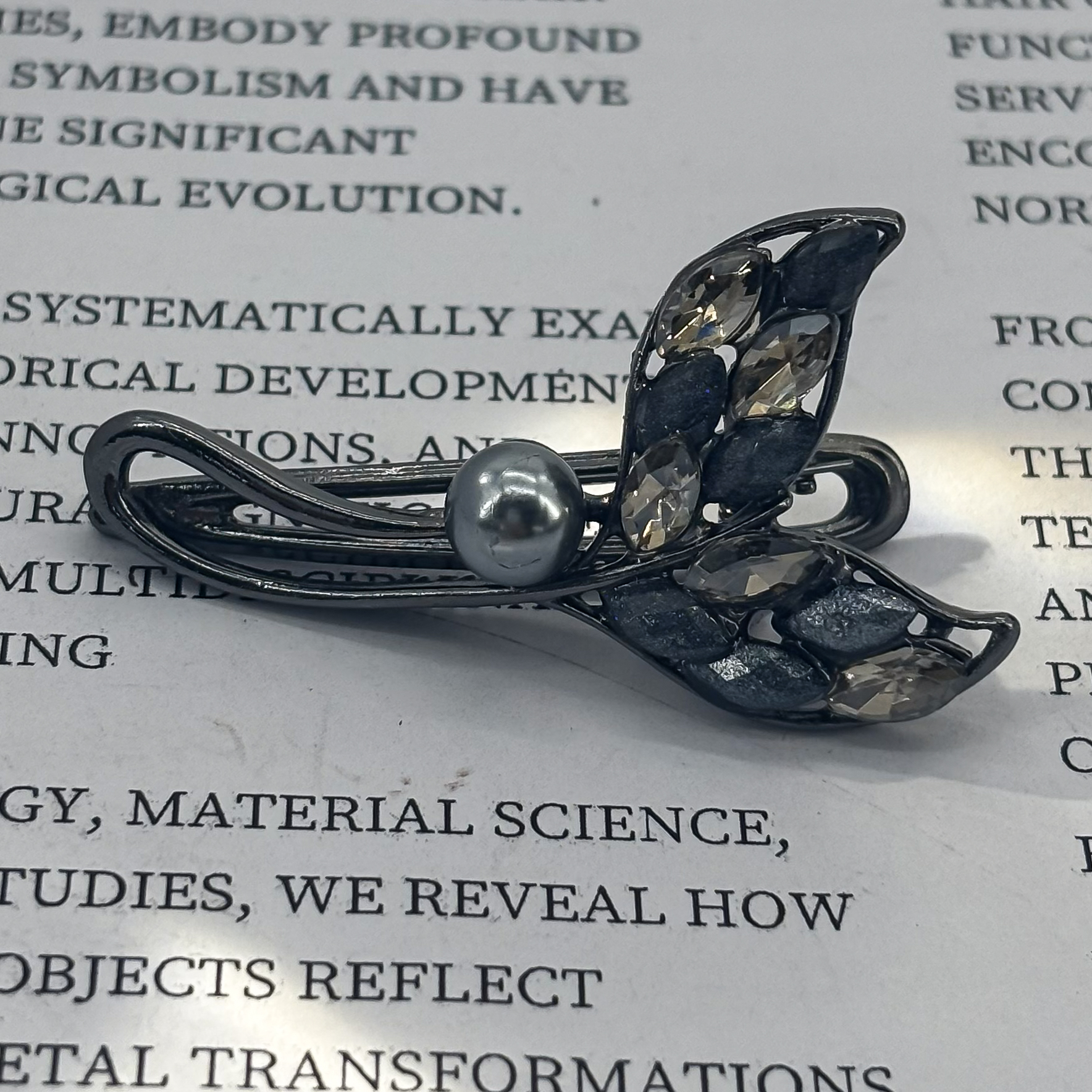 【HP·轻奢】珍珠鱼尾压夹5.2CM-1011