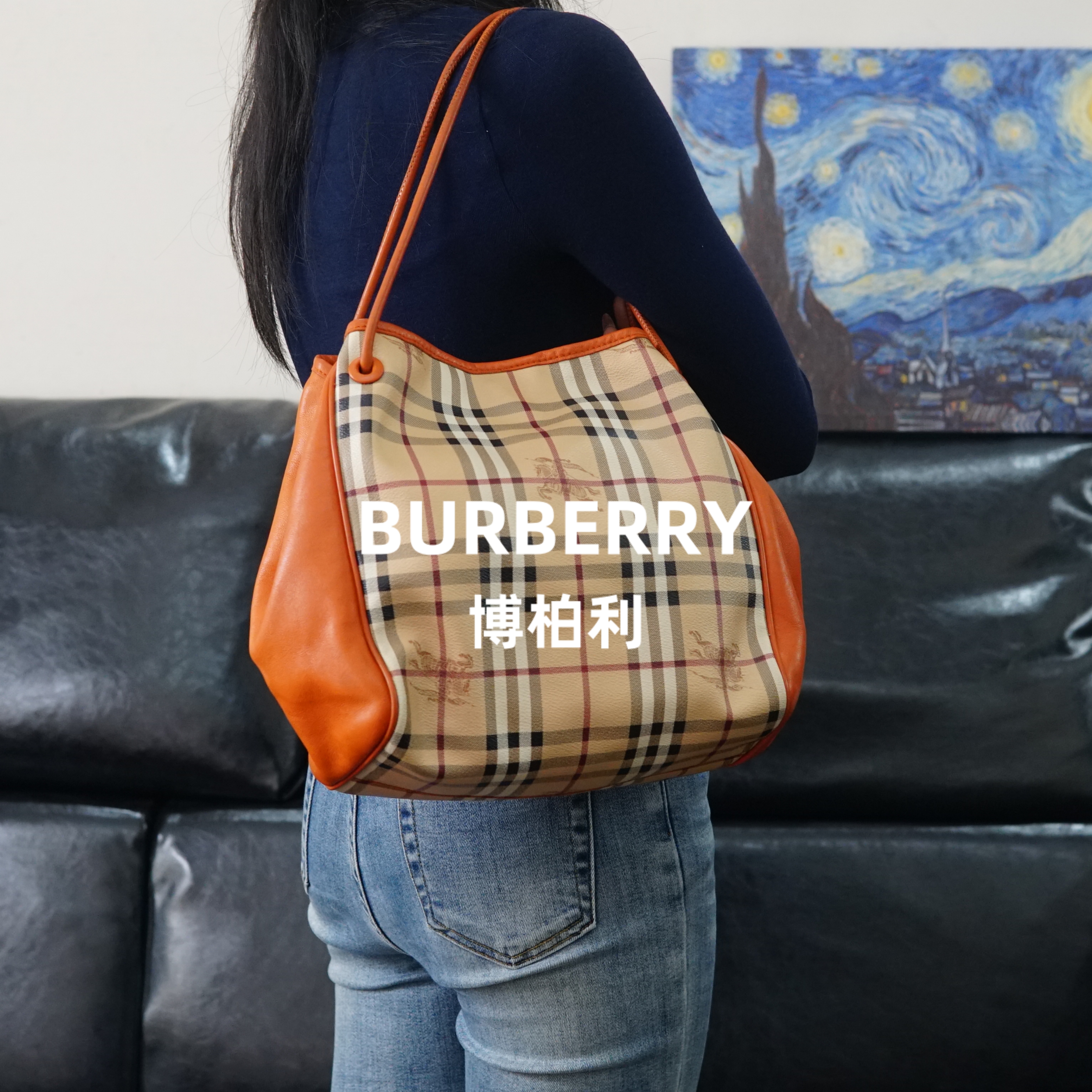 95新 BURBERRY/博柏利 巴宝莉 格纹单肩包/SP11618024/8024优