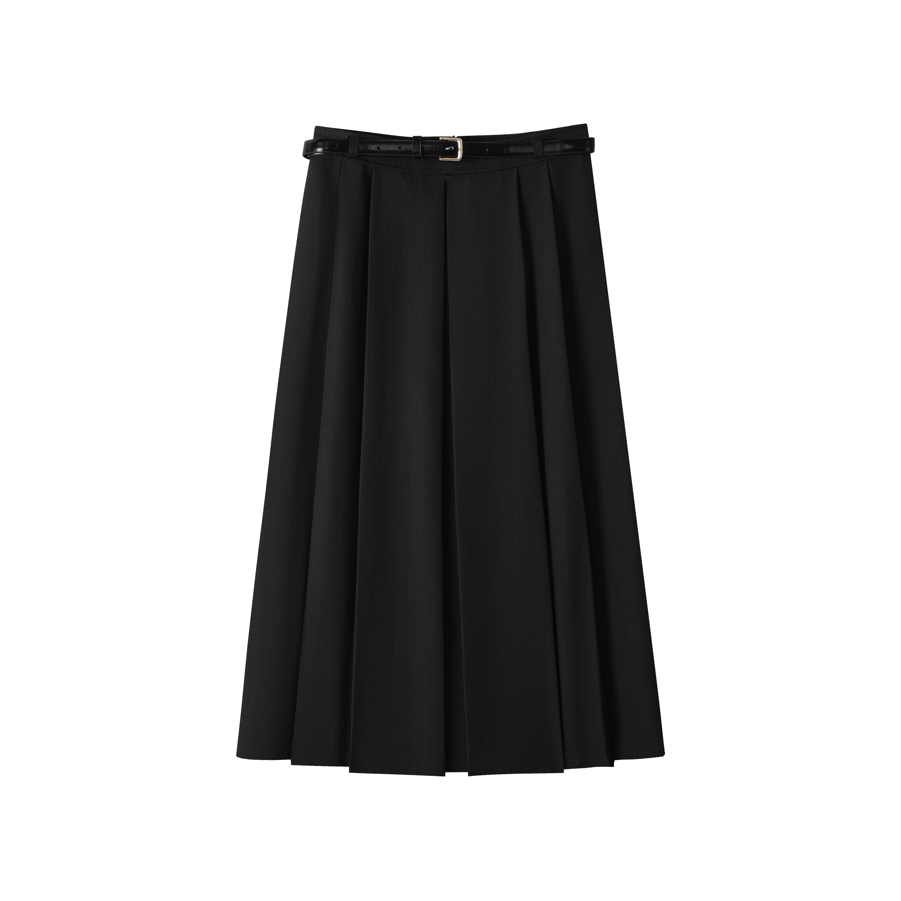 【正】复古学院风百褶半身裙女2024高腰设计感小个子气质中长裙