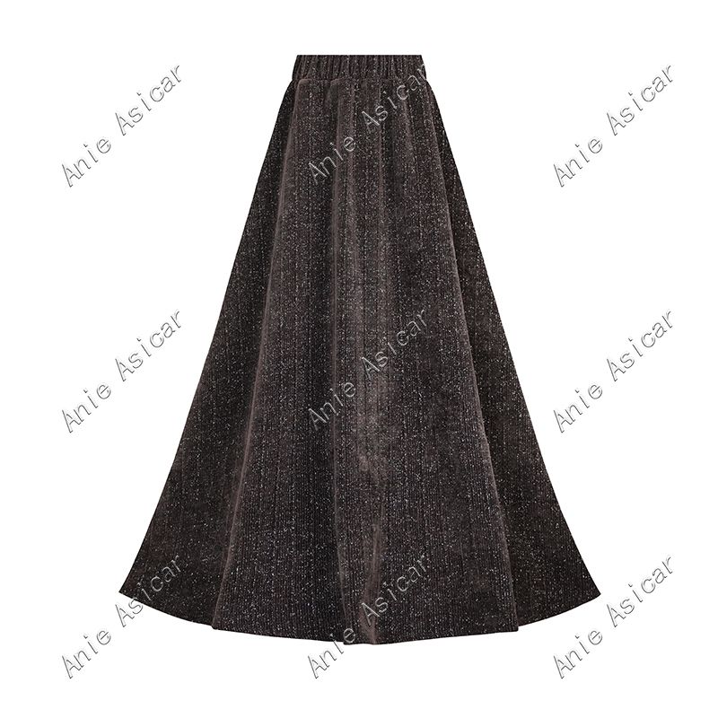 MJ298 秋冬季新款2025气质显瘦小众半身裙A字大摆裙