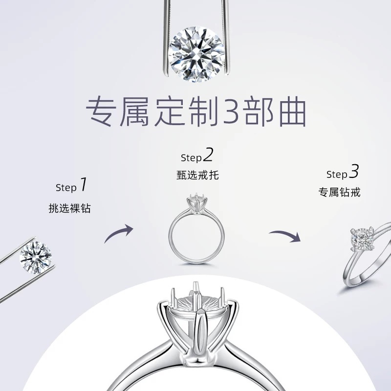 【GR】3克拉经典百搭气质高定女戒