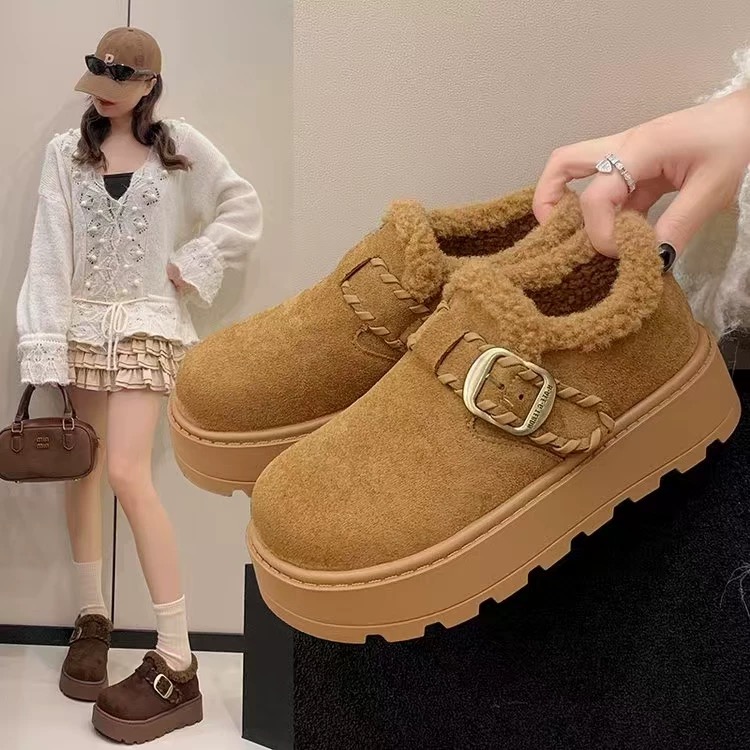 2025冬季加棉学院风棉鞋雪地靴韩版潮流休闲风增高博肯鞋1286-15