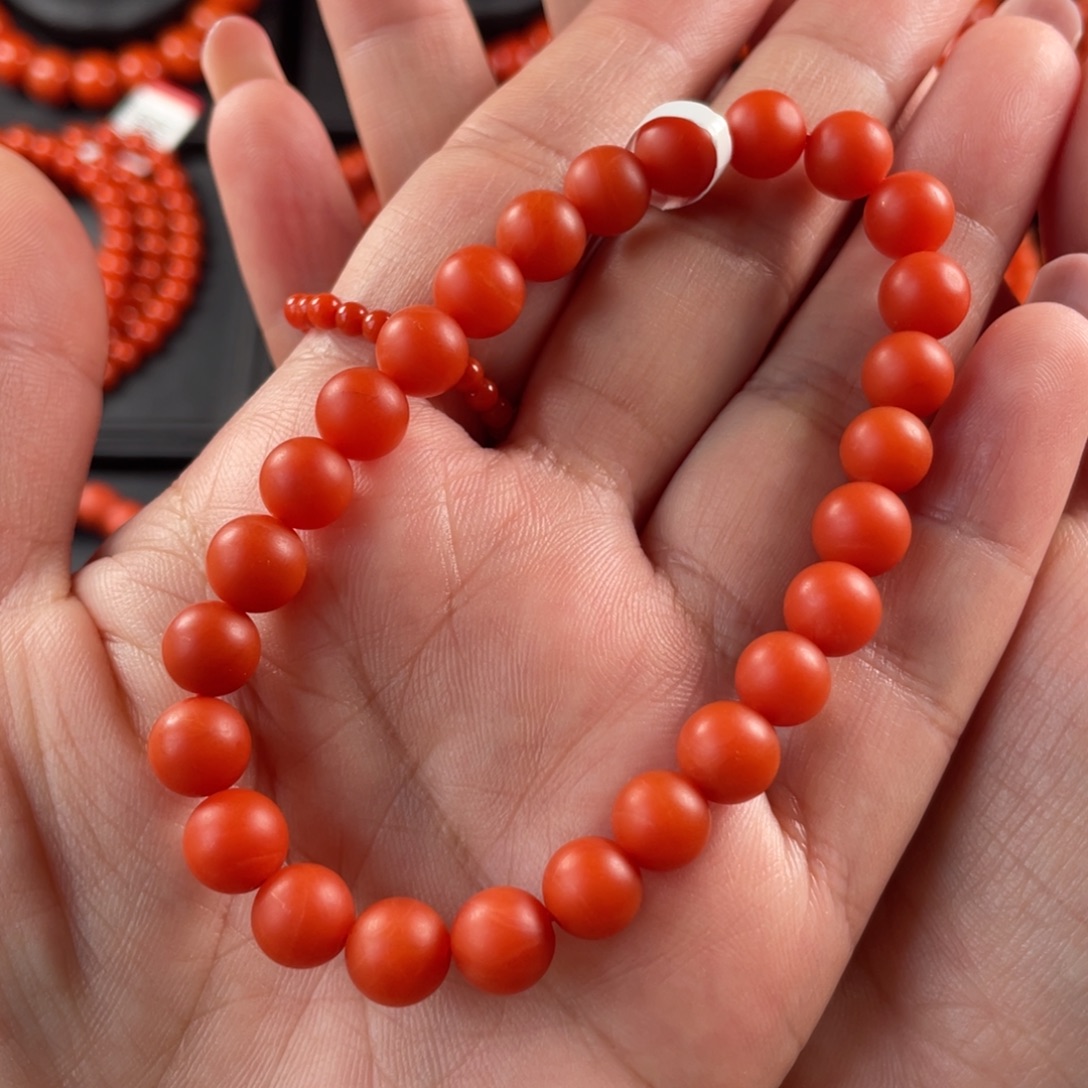 c***粉南红玛瑙未镶嵌手链妞7