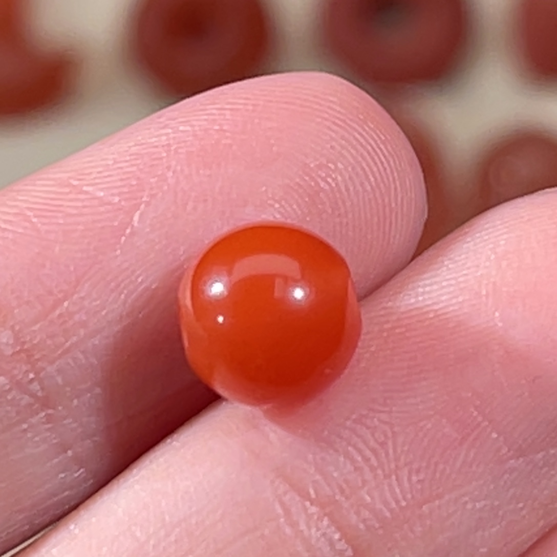 南红玛瑙未镶嵌圆珠7.6mm不退换