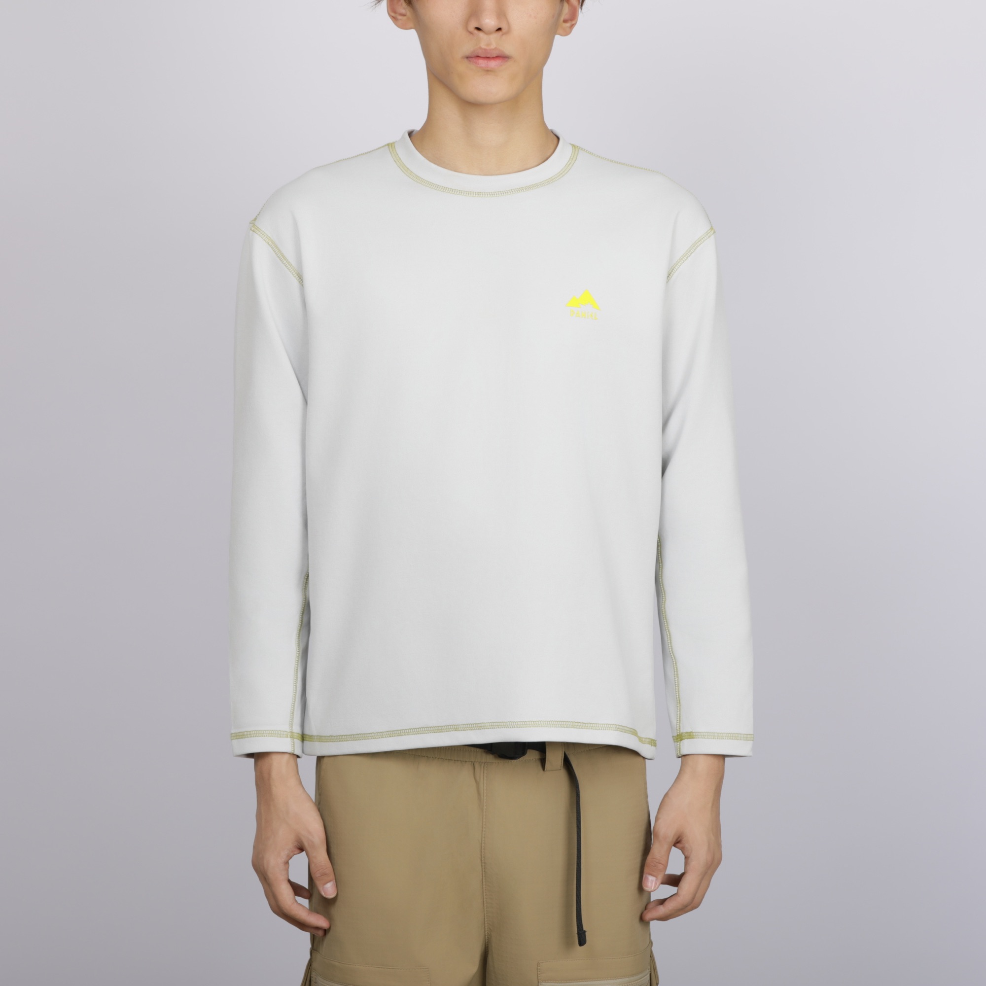 舒适透气云感纹粗线针织法长袖T恤衫