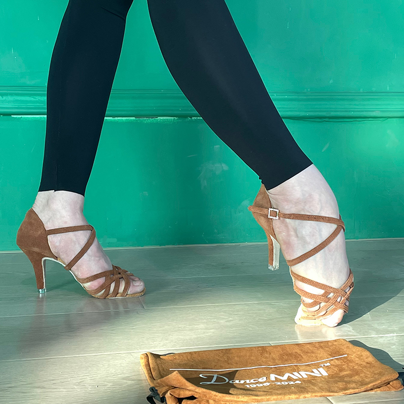 DANCEMINI高端系列手工全牛皮拉丁舞鞋软底舒适中高跟国标舞蹈鞋
