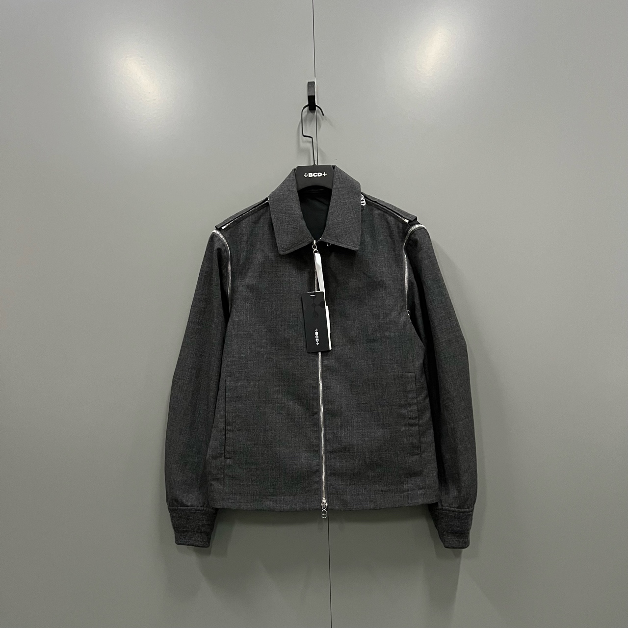 未使用 DIOR/迪奥 y12 灰色翻领拉链夹克 46码 007351