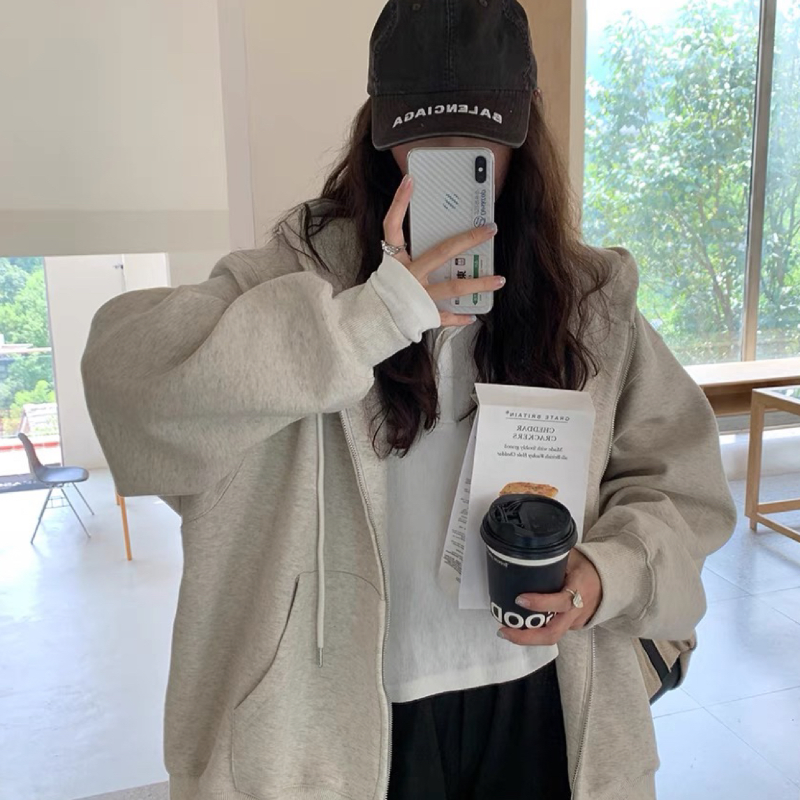 5908连帽纯色箭头大版卫衣B18-2
