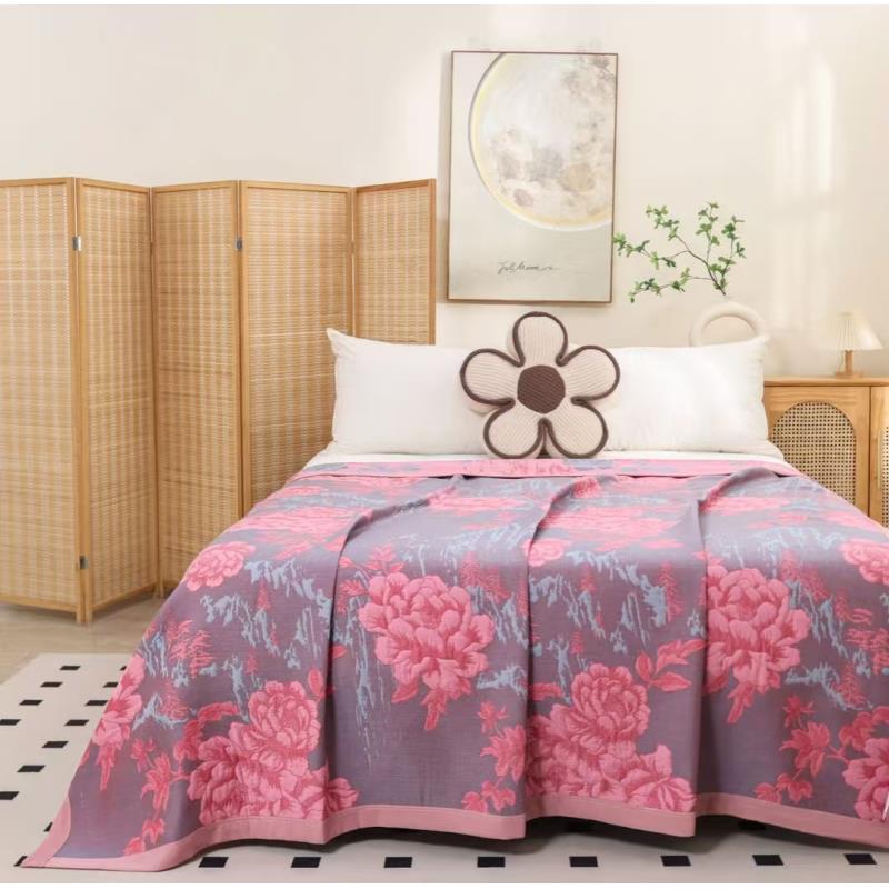 【江山牡丹】230*250cm高端私人订制轻奢高定羊绒床盖