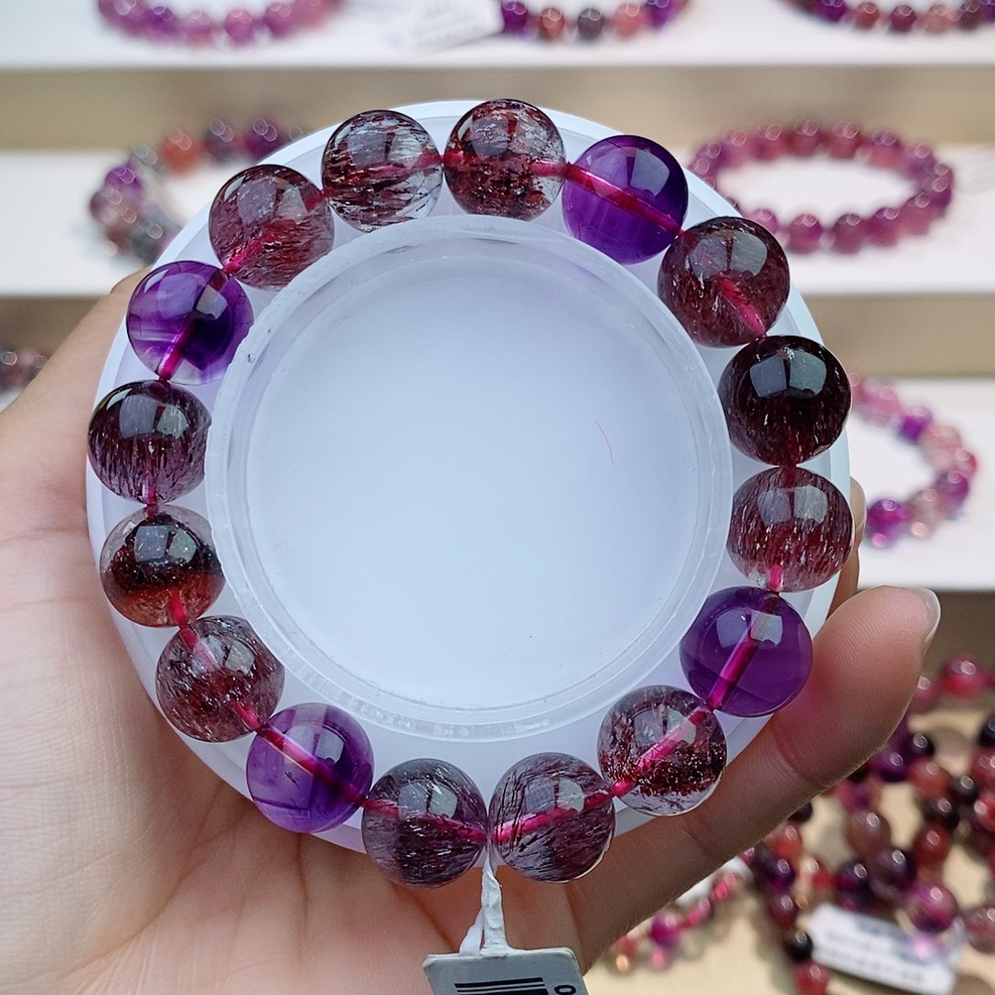 水晶手链未镶嵌黑加仑超七12+