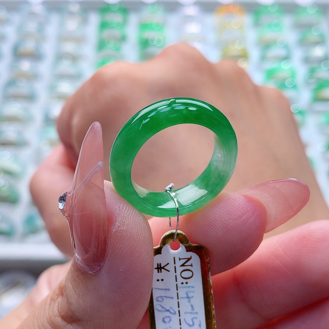 翡翠未镶嵌戒指14-15号