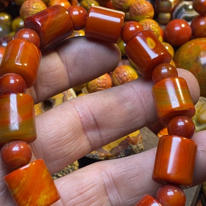 合金手链玛瑙/玉髓十***汉