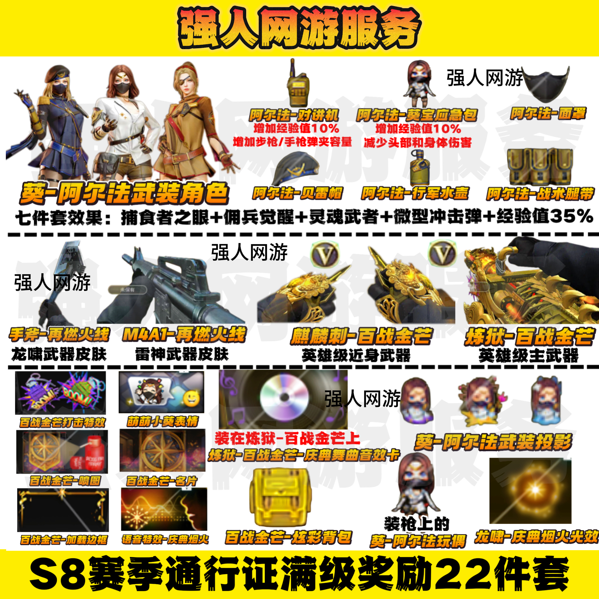 CF穿越火线端游第八赛季通行证麒麟刺炼狱百战金芒100级满级奖励