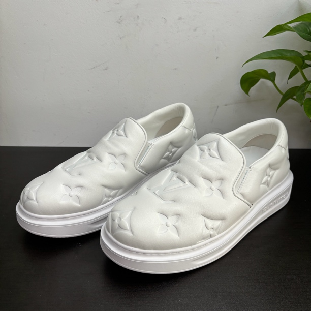 99新 LouisVuitton/路易威登 39欧码压印浮雕老花一脚蹬时尚lv鞋